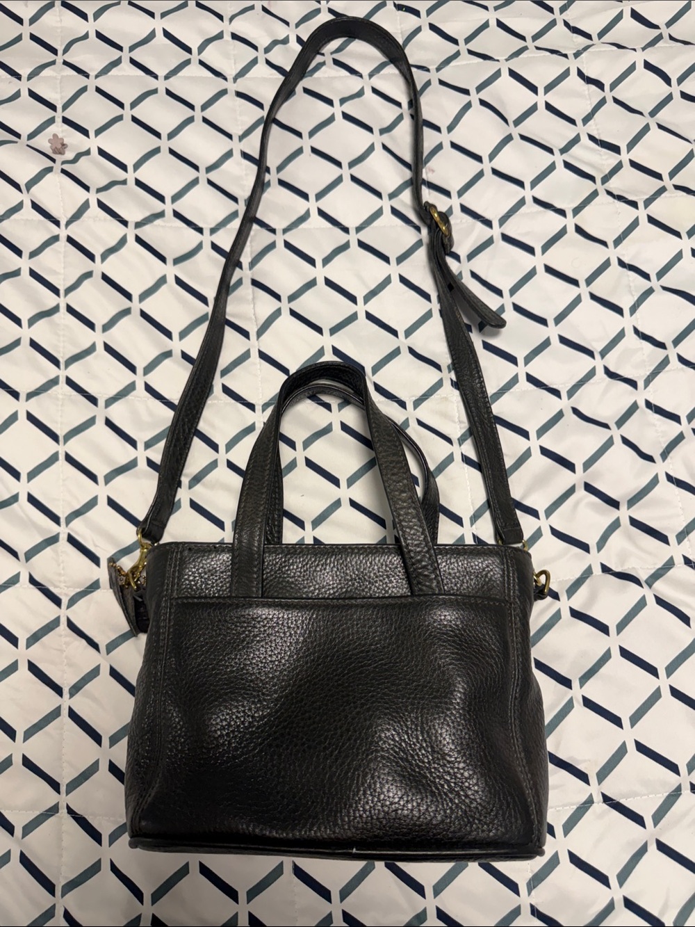 Coach Black Pebbled Leather Shoulder & Top-Handle Bag vintage crossbody